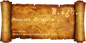 Menczel Ádám névjegykártya