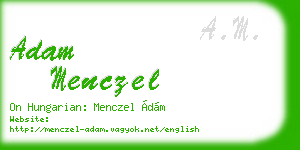 adam menczel business card