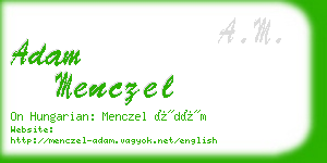 adam menczel business card